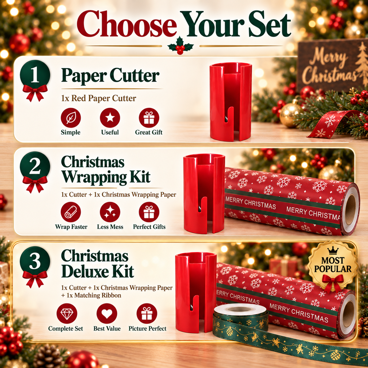 🎄 Christmas Wrapping Made Easy – Paper Cutter & Gift Wrap Kits ✂️