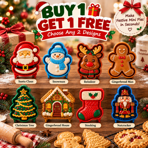 🎄 Buy 1 Get 1 FREE | Christmas Mini Pie Press Mold – Choose Any 2 Designs-1