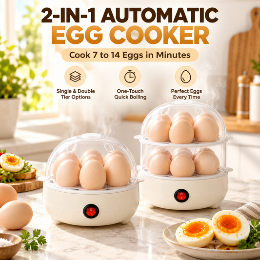 Automatic Egg Steamer – Cook 7–14 Eggs at Once with One-Touch Auto Shut-Off-1