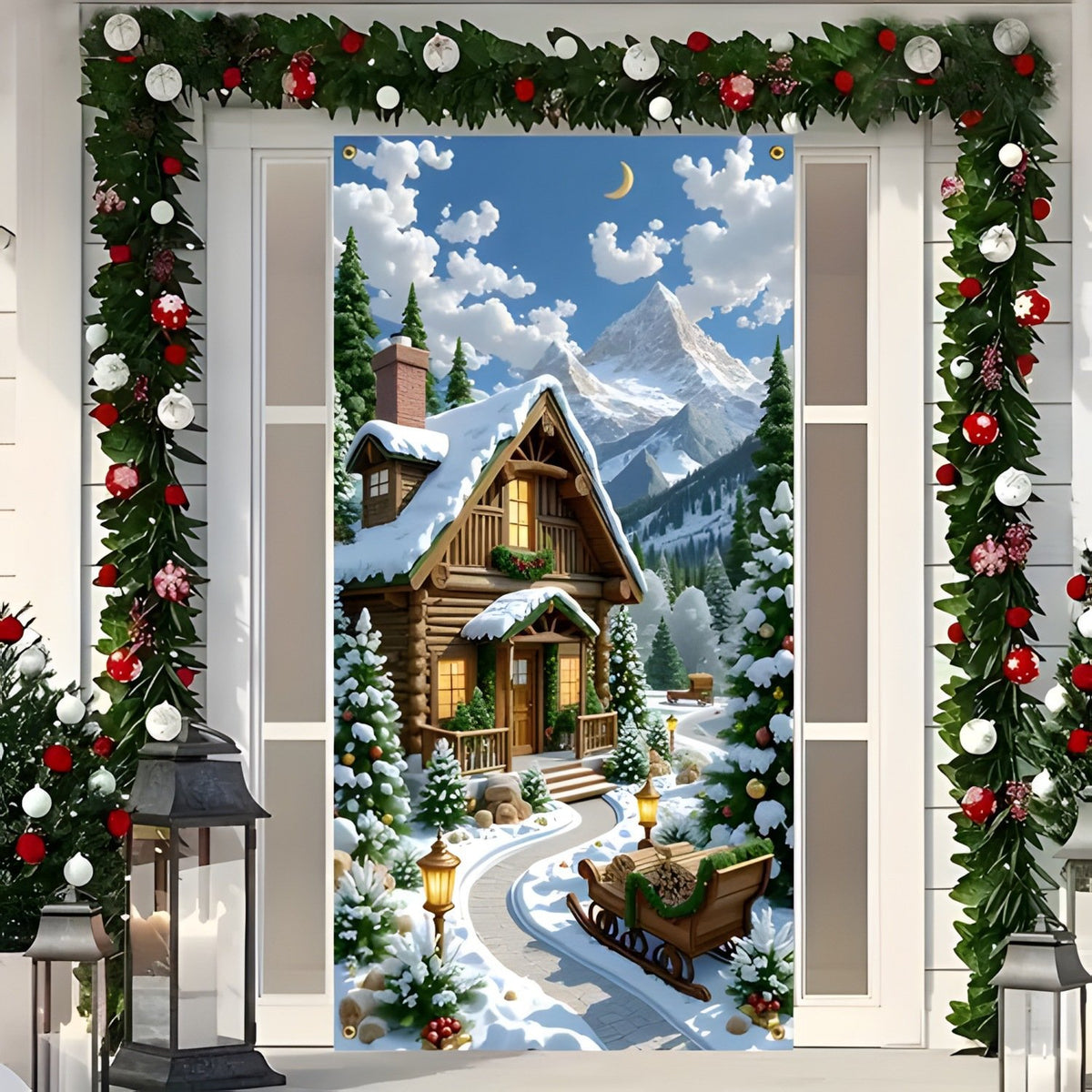 🎅 Christmas Door Cover Collection – Festive Full-Door Holiday Decor