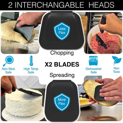 Multi-Purpose Easy-Flip Spatula with 2 Silicone Heads-1