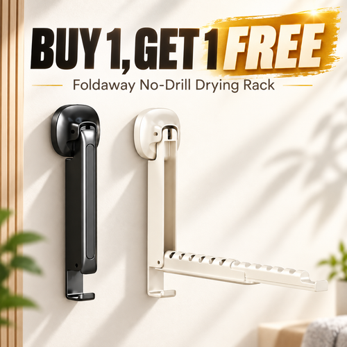 ✨🧺 Foldaway No-Drill Hanging Rack 🏠 Extra Space in Seconds