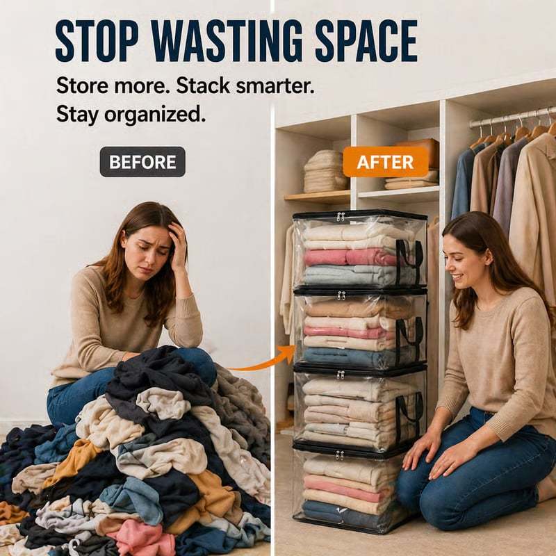 🔥Limited TimePromotion 50% OFF 📦Large Heavy-Duty Thick Plastic Clear Storage Bag for Clothes, Moving & Storage