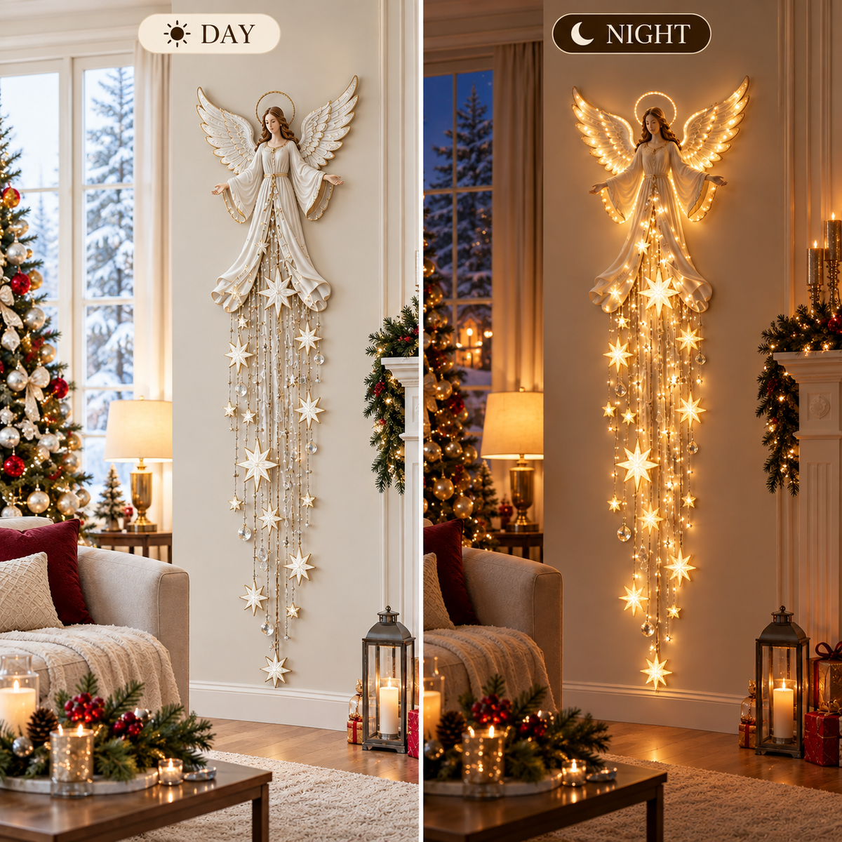 Angel’s Blessing Starfall Christmas Wall Light