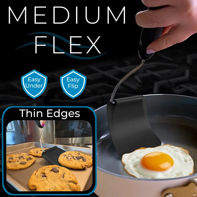Multi-Purpose Easy-Flip Spatula with 2 Silicone Heads-1