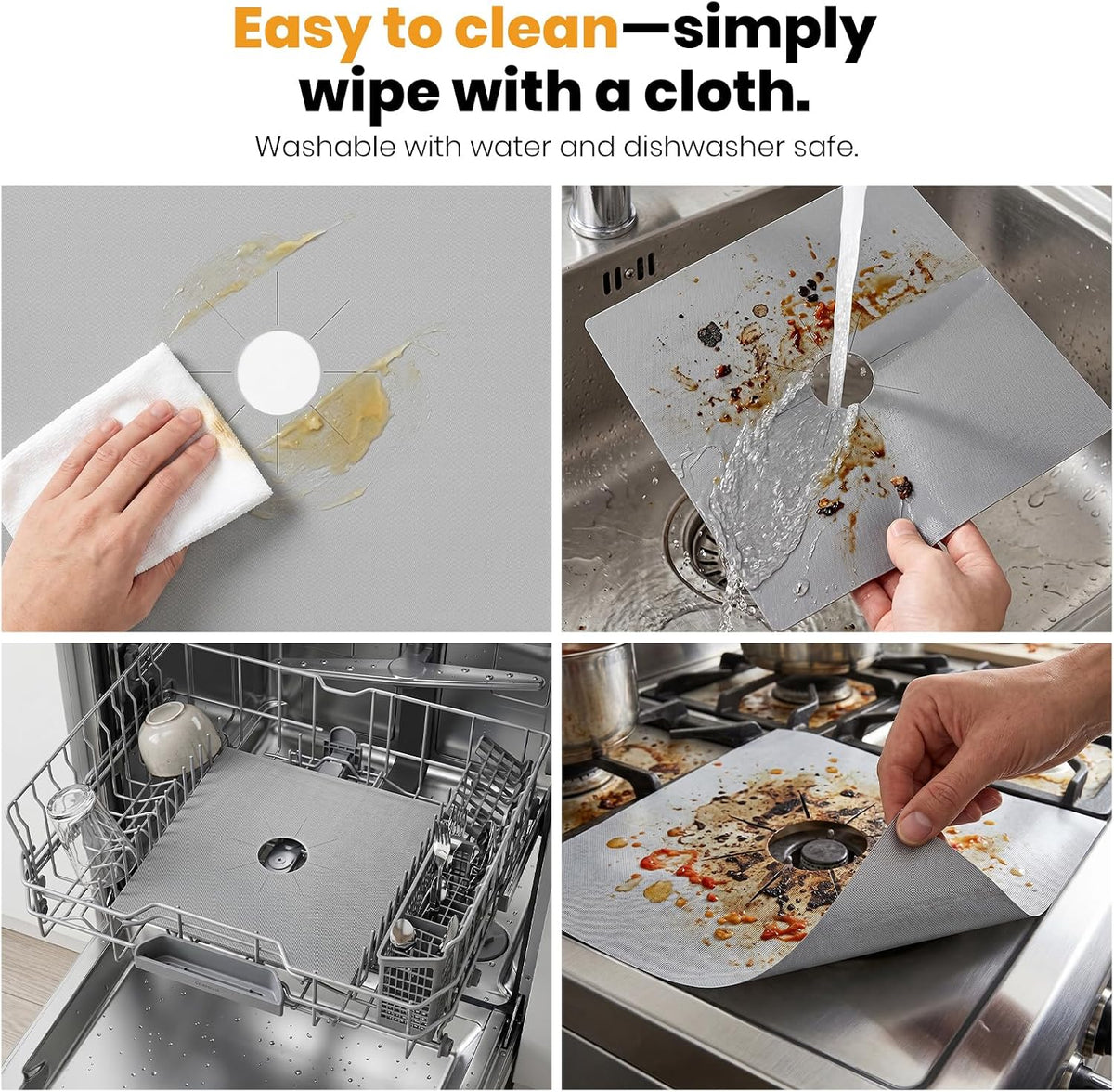Reusable Gas Stove Burner Covers – Non-Stick Cooktop Protectors for Easy Cleaning