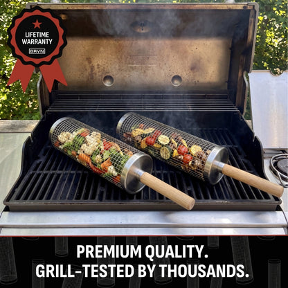🔥 Rolling Grill Basket – No More Food Falling Through, Just Easy Even Grilling-1