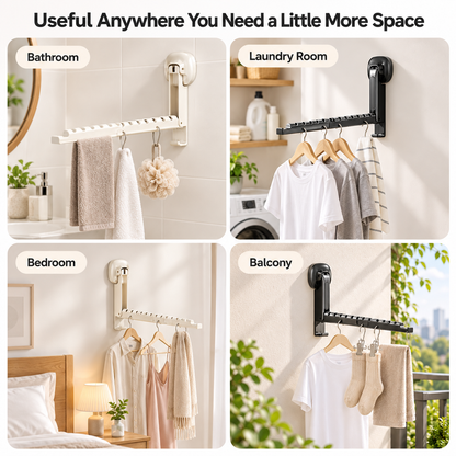 ✨🧺 Foldaway No-Drill Hanging Rack 🏠 Extra Space in Seconds-1