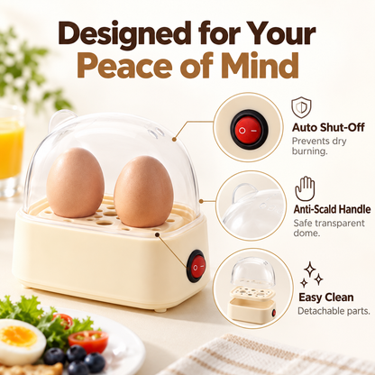 Automatic Egg Steamer – Cook 7–14 Eggs at Once with One-Touch Auto Shut-Off