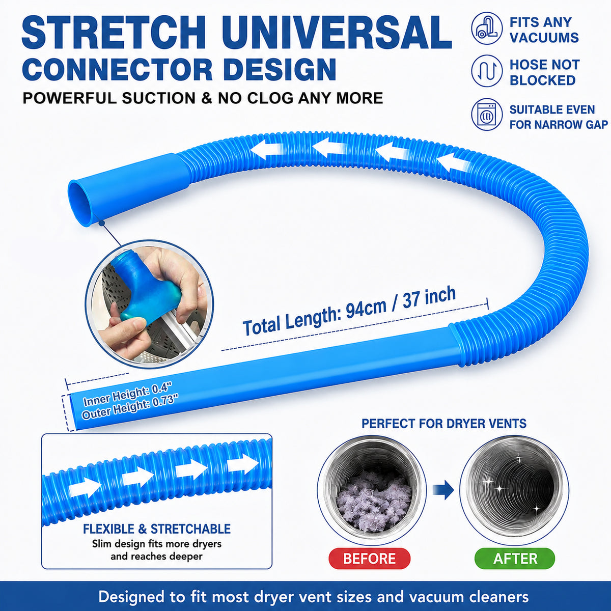 🔥LIMITED-TIME 50% OFF: Dryer Lint Vacuum Attachment – Clean Hidden Lint in Seconds