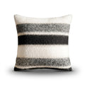 Modern Woven Black and White Striped Throw Pillow