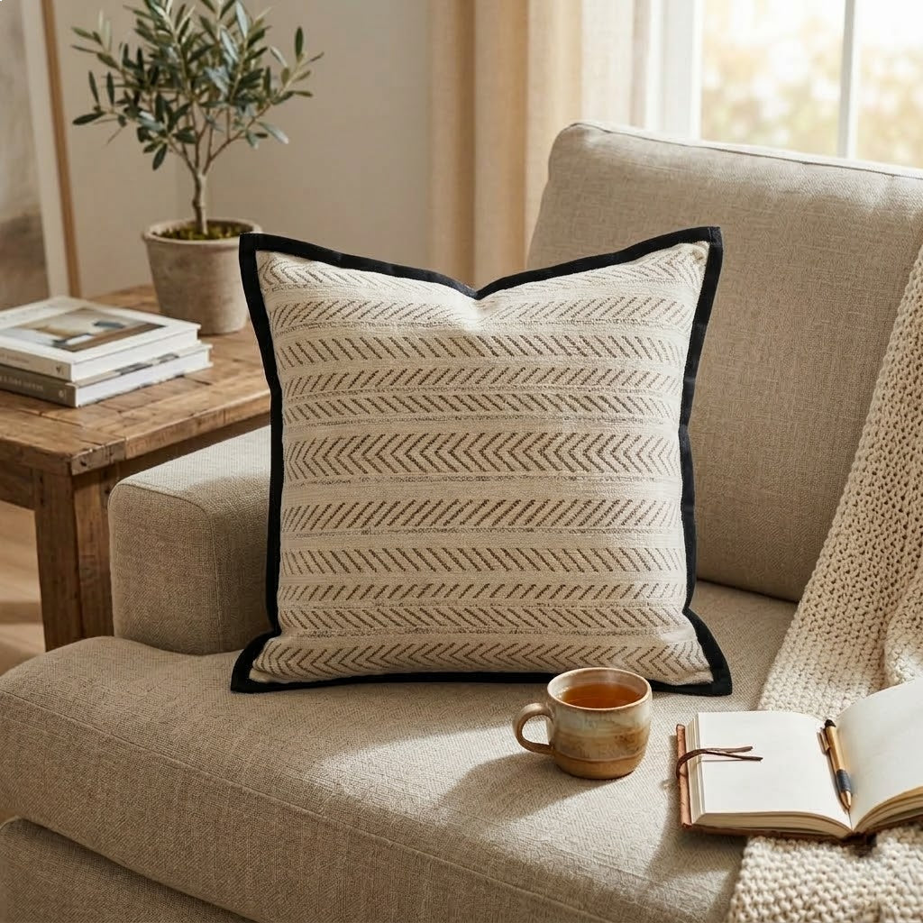 Herringbone Chenille Throw Pillow