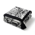 Vintage Floral and Bird Knit Throw Blanket