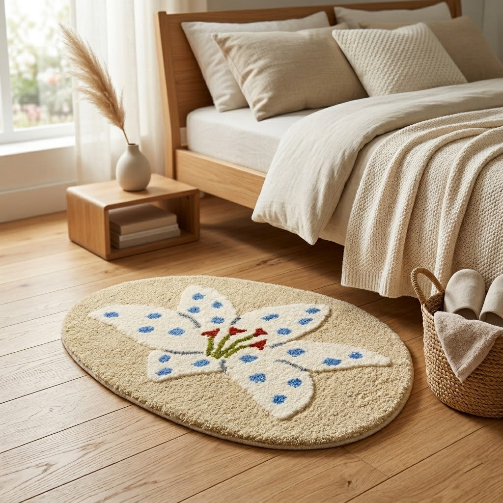 Tufted Lily Faux Cashmere Bath Mat