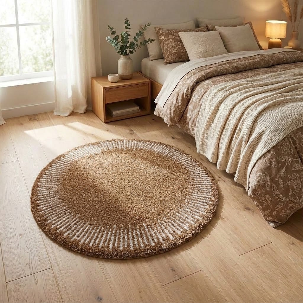 Leaf Spruce Abstract Round Rug