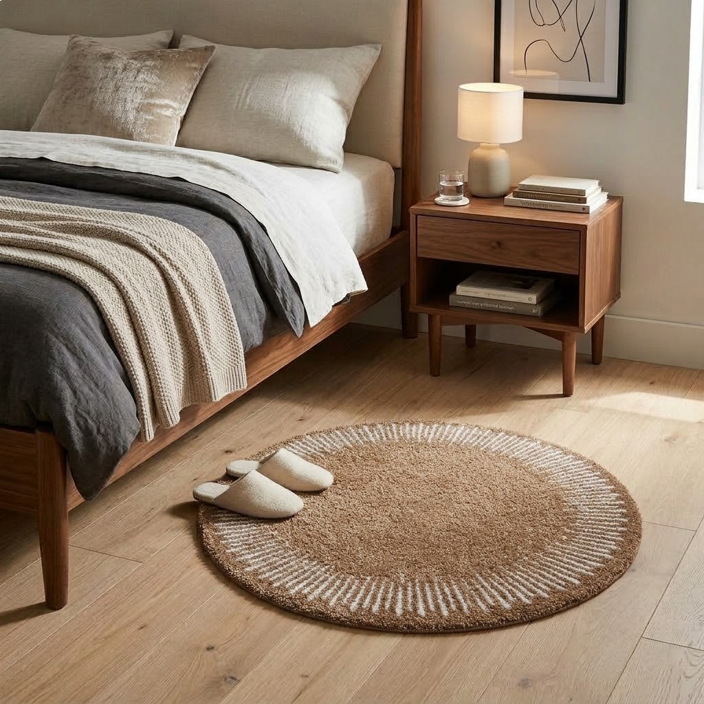 Leaf Spruce Abstract Round Rug